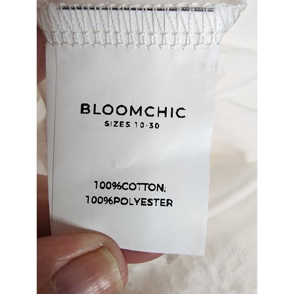 BloomChic White V-Neck Eyelet Dress, NWT, 2X - Picture 5 of 6